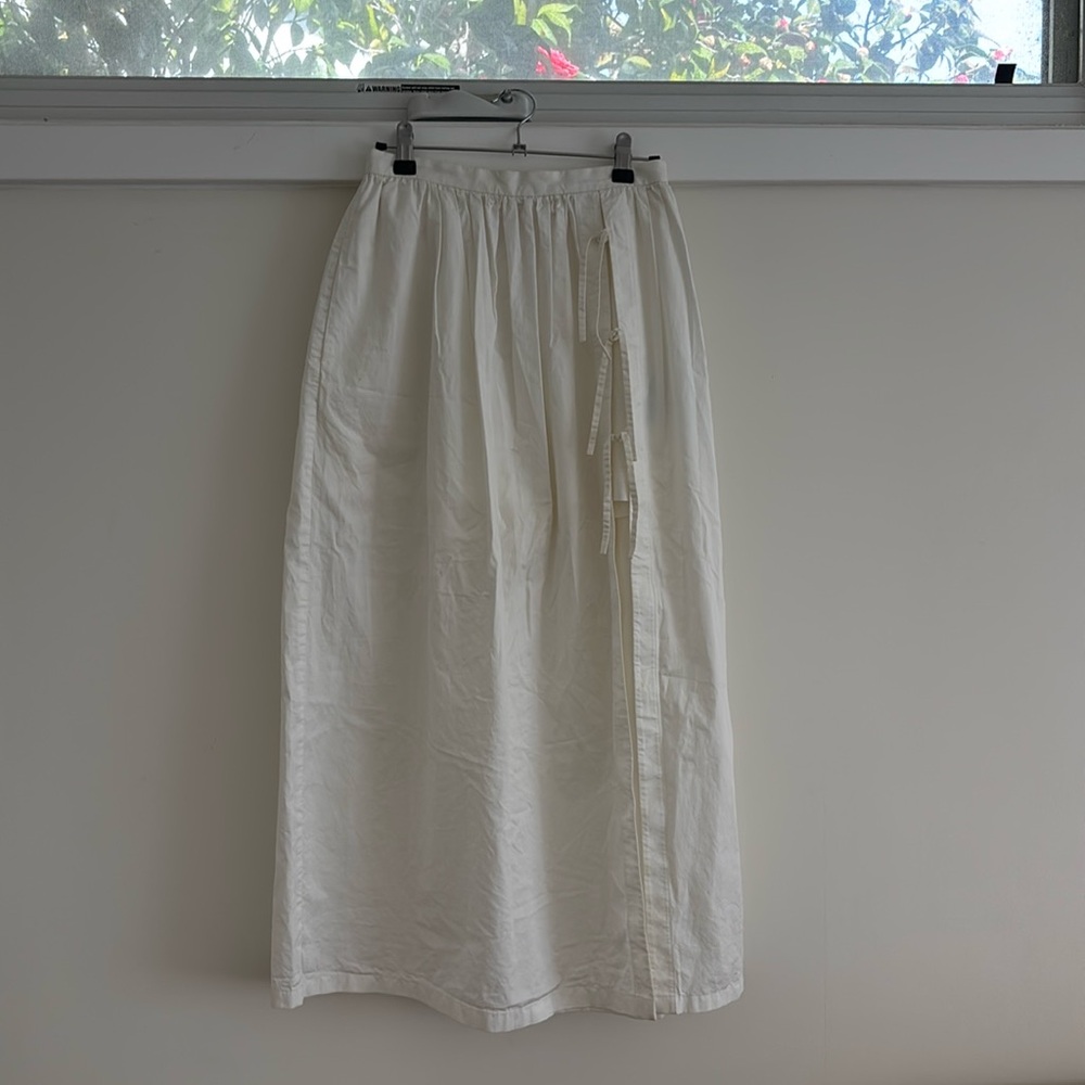 White poplin Tibi skirt with bows